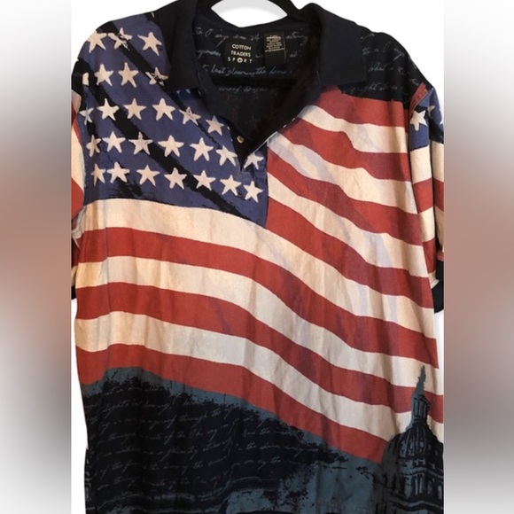 Men’s cotton Patriot traders India collar flag shirt - Picture 5 of 11